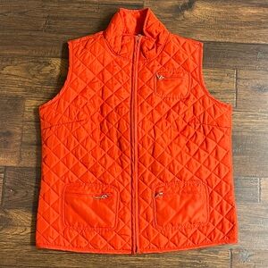 IACTIVE Women’s Size L Orange Lightweight Sleeveless Full-Zip Front Quilt Vest